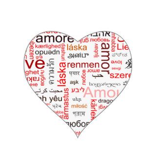 Red Love Heart Typography Sticker