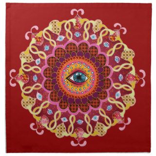 Cosmic Eye Mandala Abstract Art Napkin Set