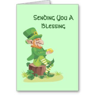 St Patrick's Day Leprechaun Irish Blessing Cards
