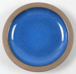 Heath Moonstone (Rim) Salad Plate, Fine China Dinnerware   Blue Center, Brown  E