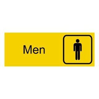 Men Black on Yellow Engraved Sign EGRE 430 SYM BLKonYLW Mens / Boys  Business And Store Signs 