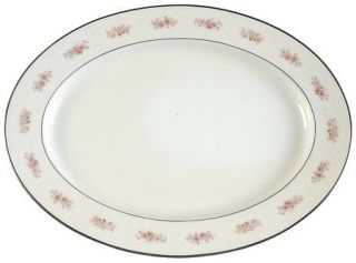Noritake Glenaire 13 Oval Serving Platter, Fine China Dinnerware   White Filigr