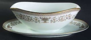 Noritake Gracelyn Gravy Boat with Attached Underplate, Fine China Dinnerware   G