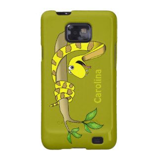 Cute Cartoon Yellow Snake in a Tree Reptile Custom Samsung Galaxy S Cover