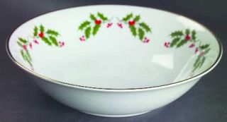 All the Trimmings Christmas Holly (Porcelain) 9 Round Vegetable Bowl, Fine Chin