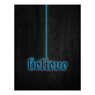 Glowing Blue Believe Personalized Letterhead