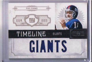 2012 Panini National Treasures Authentic Phil Simms Game Worn Jersey Card Sports Collectibles