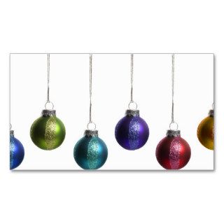 Christmas Ornaments in Teal Purple Red Green Gold Business Card Template