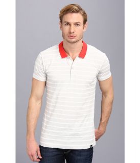 55DSL Tilla Stripe Polo Shirt Mens Short Sleeve Pullover (White)