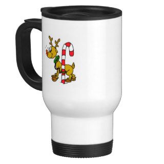 Reindeer w/ Candy Cane Coffee Mug