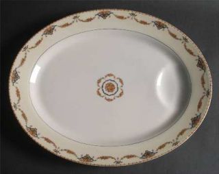 Haviland Pomona (Cream/Black Verge) 15 Oval Serving Platter, Fine China Dinnerw