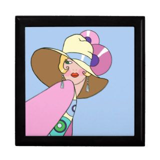 Shelby, 1920s Lady in Blue and Pink Gift Boxes