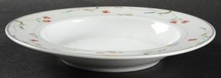 Christopher Stuart Melrose Large Rim Soup Bowl, Fine China Dinnerware   Red Flow