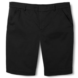Pure Energy Womens Plus Size 11 Rolled Cuff Chino Shorts   Black 14W