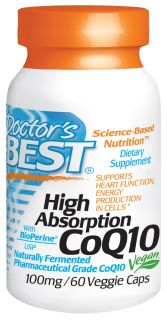 Doctors Best   High Absorption CoQ10 100 mg.   60 Vegetarian Capsules