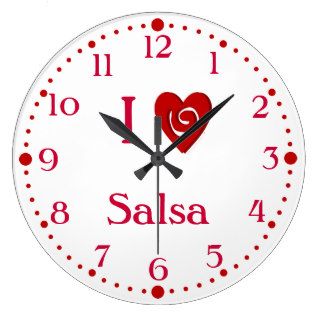 I Love Salsa Heart Latin Dance Clock W/ Minutes