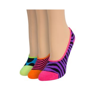3 pk. Liner Socks, Zebra Stripe, Womens