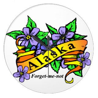 ALASKA STATE FLOWER WALLCLOCKS