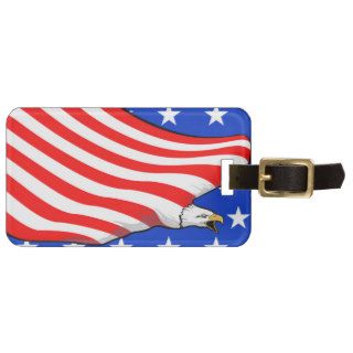 US American Eagle Flag Luggage ID Tag Luggage Tag