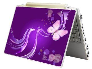 Laptop Skin Shop Laptop Notebook Skin Sticker Cover Art Decal Fits 13.3" 14" 15.6" 16" HP Dell Lenovo Asus Compaq (Free 2 Wrist Pad Included) Purple Butterfly Computers & Accessories