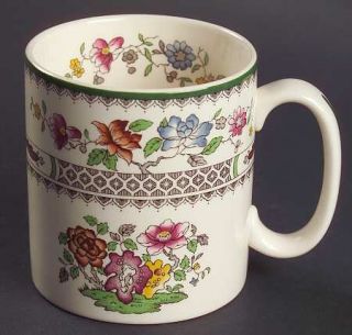 Spode Chinese Rose Mug, Fine China Dinnerware   Imperialware, Floral, Green Trim