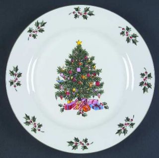 Gibson Designs Noel Morning Dinner Plate, Fine China Dinnerware   Christmas Tree