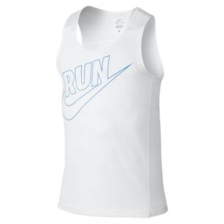 Nike Graphic Miler Mens Running Singlet   White