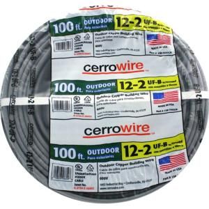 Cerrowire 100 ft. 12/2 Underground Feeder (UF) Wire   Gray 138 1602CR