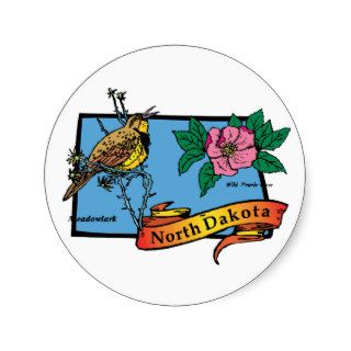 North Dakota ND Vintage Travel Art Stickers