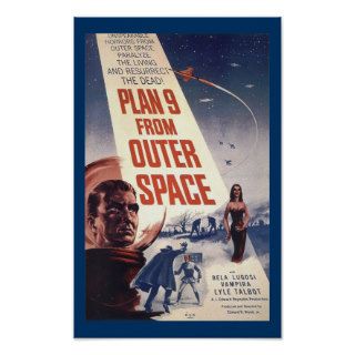 Plan 9 Outer Space Vintage Movie Poster Art