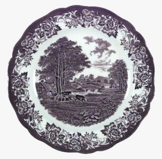 J & G Meakin Romantic England Brown Mek (Newer/White) Dinner Plate, Fine China D