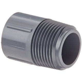 Spears 436 G Series PVC Pipe Fitting, Adapter, Schedule 40, Gray, 3/4" NPT Male x 1/2" Socket Industrial Pipe Fittings