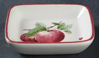 Pfaltzgraff Delicious  Tapas Plate, Fine China Dinnerware   Red Apples/Flowers/L