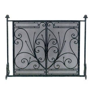 Old World Design Athena Iron Fireplace Screen with Doors  