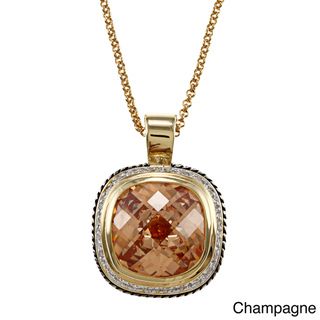 Kate Bissett Two tone Large Cubic Zirconia Necklace Kate Bissett Cubic Zirconia Necklaces