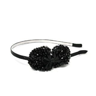 Hair 390 13 Band Crystals Bow Jet Black  Fashion Headbands  Beauty