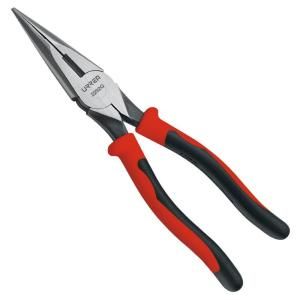 URREA 8 9/16 in. Long Rubber Grip Long Nose Pliers   Side Cutting, High Leverage 2292G