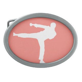 Coral Pink Martial Arts Belt Buckle