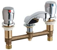 Chicago Faucets 404V665ABCP Bathroom Faucet, ECAST Concealed Two Handle Metering w/ 5 Spout Chrome