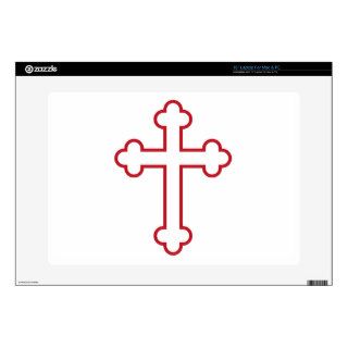 red apostles cross or budded cross decal for laptop