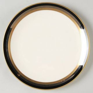 Gorham Midnight Contessa Salad Plate, Fine China Dinnerware   Black,Gold&Platinu