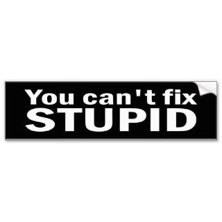 You cant fix Stupid Bumper Sticker