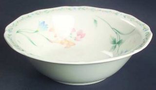 Noritake American Flowers Rim Cereal Bowl, Fine China Dinnerware   Gala Cuisine,