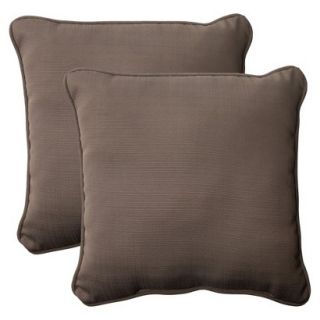 Outdoor 2 Piece Square Toss Pillow Set   Taupe Forsyth Solid