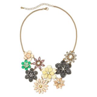 Decree Multi Tone Metal Flower Necklace