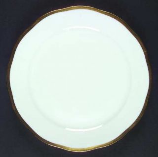 Herend Gwendolyn Dinner Plate, Fine China Dinnerware   All White,Scalloped,Wide