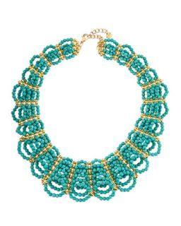 Magnesite Beaded Collar Necklace, Turquoise