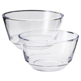 Room Essentials Acrylic Serving Bowl Set of 2   Clear (Large and Medium)