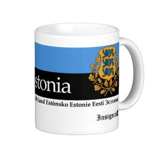 Estonia Heraldic Shield   Estonian Coat of Arms Coffee Mugs