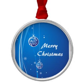 Blue and Silver Christmas Baubles Ornament
